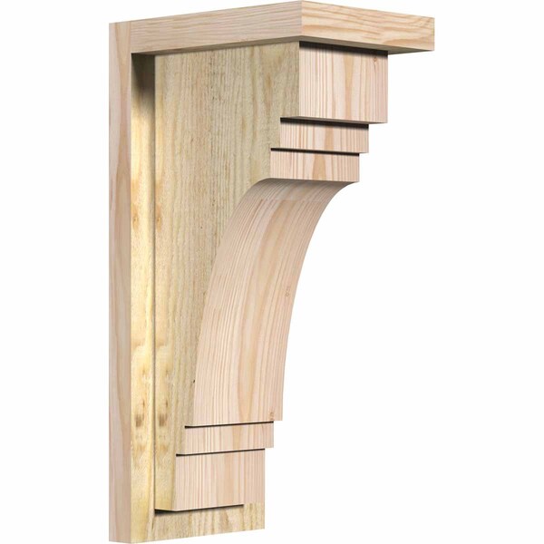 Ekena Millwork Pescadero Rough Sawn Corbel w/Backplate, Douglas Fir, 6"W x 8"D x 16"H COR06X08X16PEC01RDF - main